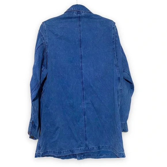 Timberland Chore Jacket Coat Denim M L XL XXL Chest 54” Blue Utility Oversized - Picture 11 of 16